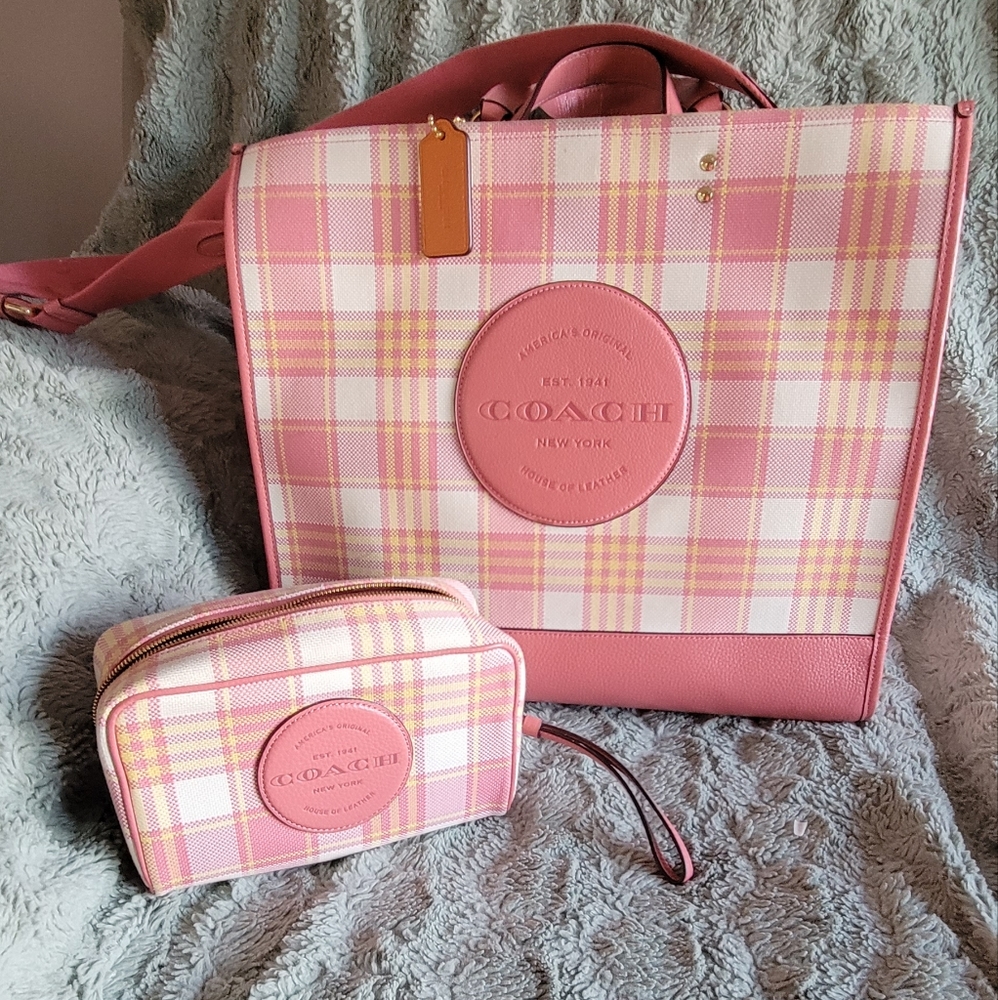 Coach Large Tote with makeup bag.
